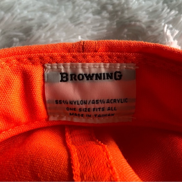 BROWNING • Safety Blaze Orange Cap with Embroidered Buckmark Logo for Hunting - Picture 3 of 11